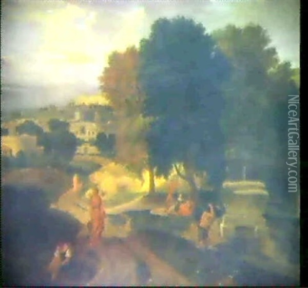 Heroische Landschaft Oil Painting - Jean Francois (Francisque) Millet the Younger