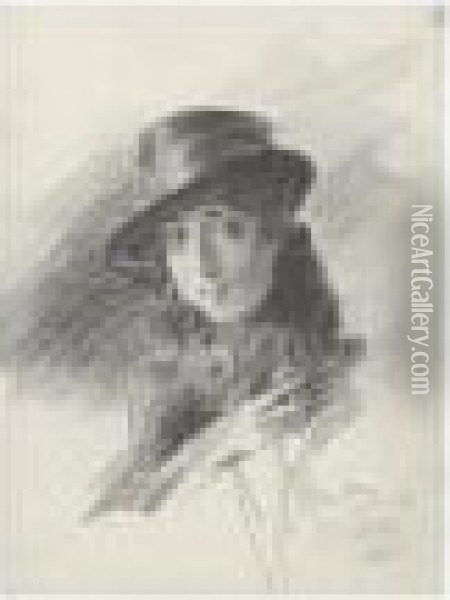 Femme Au Chapeau Et Col De Fourrure Oil Painting - Giovanni Boldini