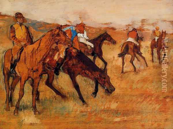Before the Race III Oil Painting - Edgar Degas
