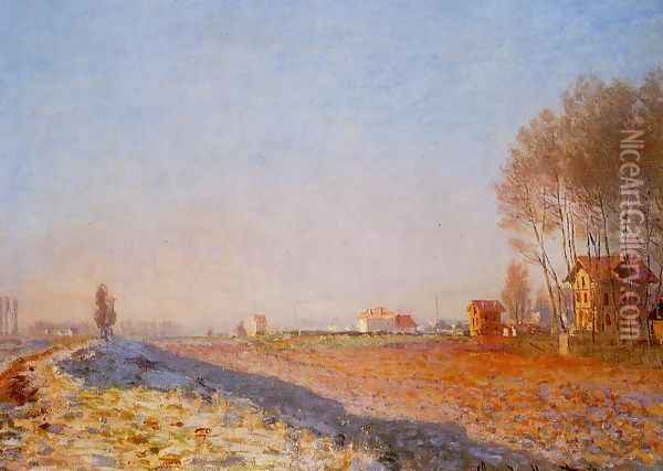 The Plain Of Colombes White Frost Oil Painting - Claude Oscar Monet