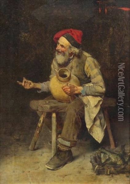 Beggar Oil Painting - Pietro Torrini