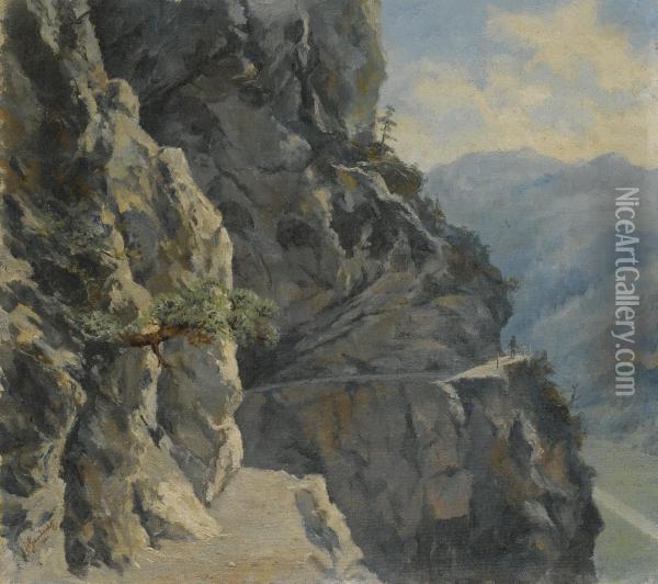 The Furstensteig In Liechtenstein Oil Painting - Hans, Johann Gantner