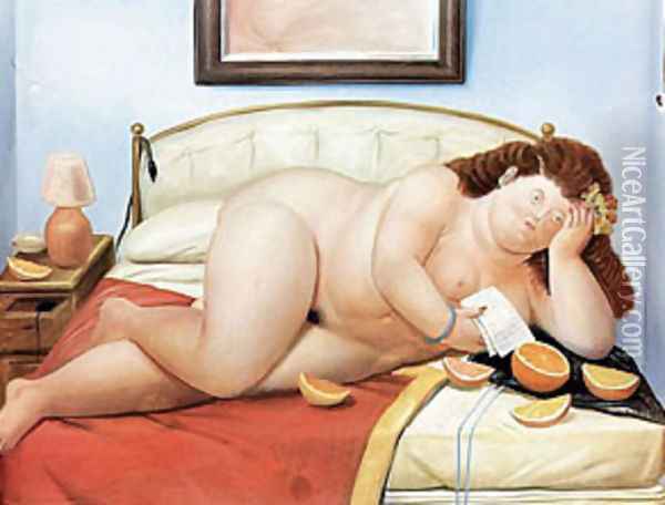 The Letter Oil Painting - Fernando Botero
