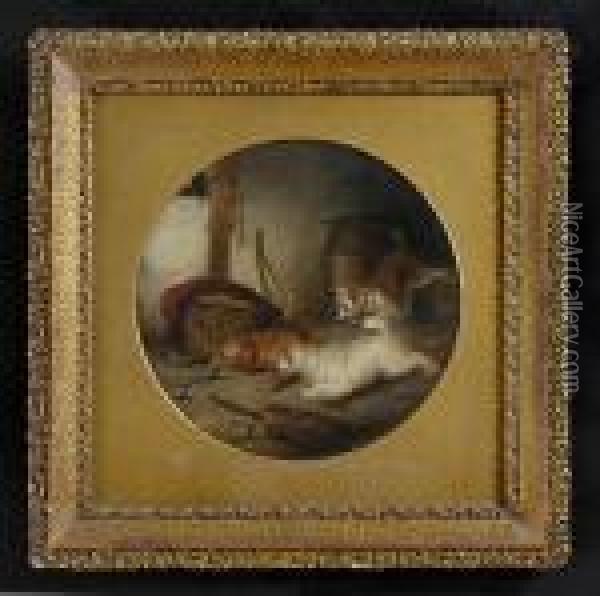 Ratting Terriers Oil Painting - George Armfield