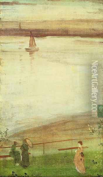 Variations in Violet and Green Oil Painting - James Abbott McNeill Whistler