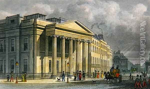 The New College of Physicians, Pall Mall, East, engraved by Thomas Barber 1768-1843 Oil Painting - Thomas Hosmer Shepherd