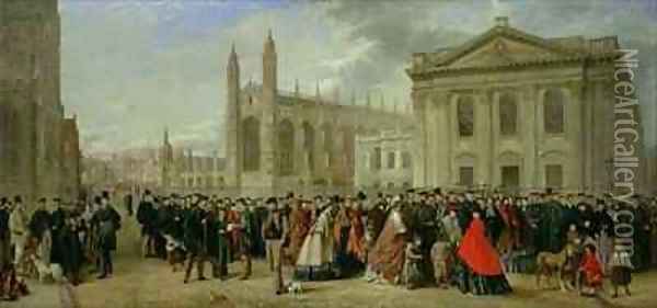 Degree Morning at Cambridge in 1863 Oil Painting - Robert Farren