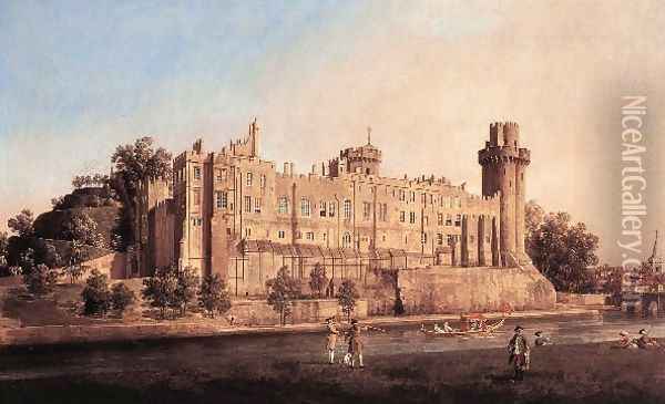 Warwick Castle The South Front Oil Painting - (Giovanni Antonio Canal) Canaletto