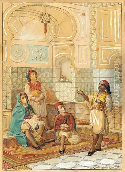 The juggler Oil Painting - Jean-Baptiste Huysmans