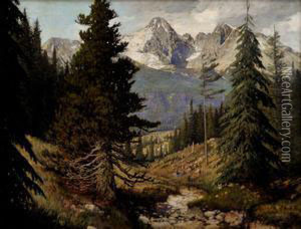 Pohlad Na Tatry Oil Painting - Ludovit Csordak
