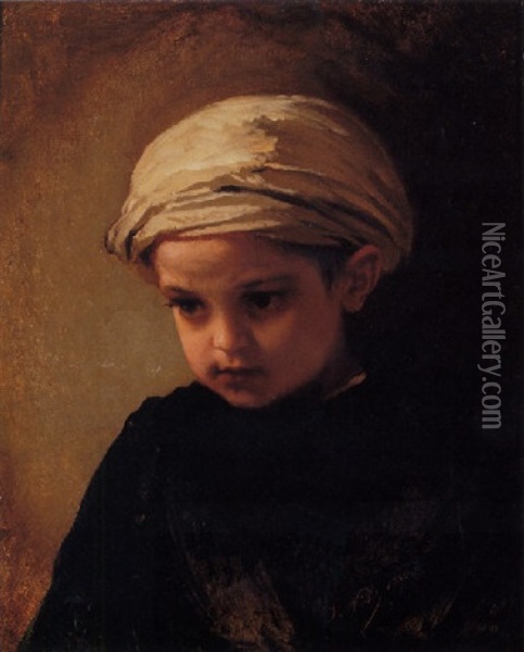 Portrait Of A Young Boy Oil Painting - Isidore Alexandre Augustin Pils
