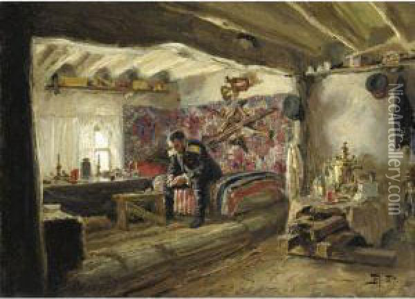 The Headquarters Of The Ruschuksky Detachment Oil Painting - Vasily Polenov