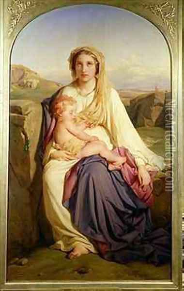 The Virgin and Child Oil Painting - Hippolyte (Paul) Delaroche
