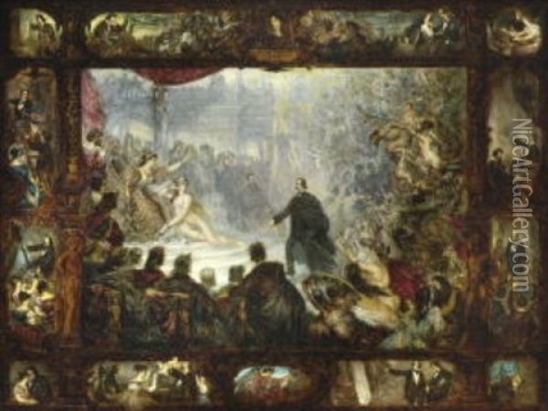 Die Apotheose Des Malers Wilhelm Von Kaulbach Oil Painting - Karl Theodor von Piloty