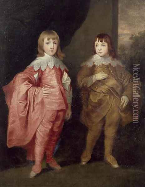 George Villiers, Duke of Buckingham And His Brother, Lord Francis Villiers, 1636, after Van Dyck Oil Painting - Thomas Robson