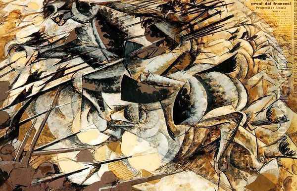 Lancers Oil Painting - Umberto Boccioni