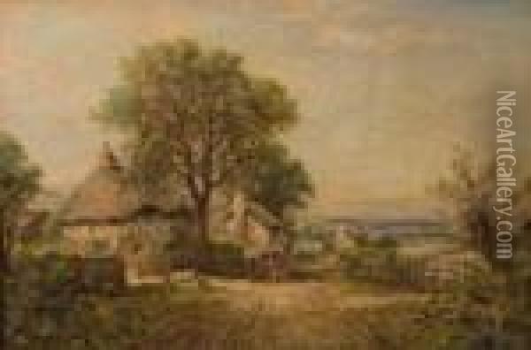 Village Scene Oil Painting - George Vicat Cole