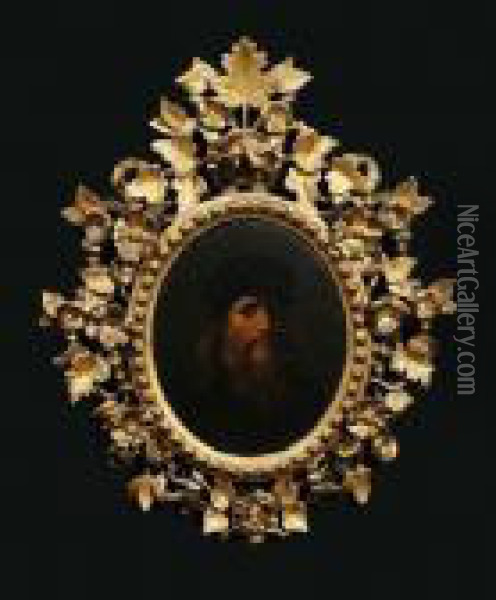 Self-portrait Indistinctly And Inscribed Verso Oil Painting - Leonardo Da Vinci