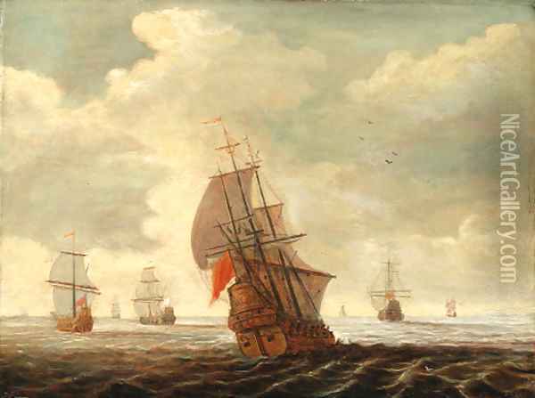 Dutch shipping Oil Painting - Pieter Bout