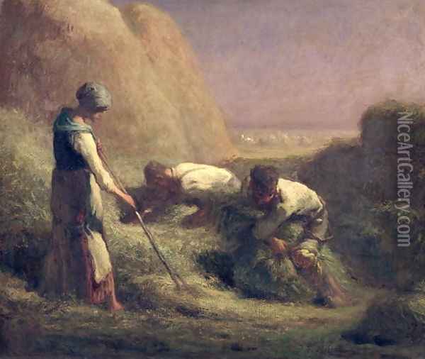 The Hay Trussers, 1850-51 Oil Painting - Jean-Francois Millet