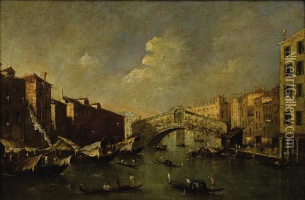 Venice, The Rialto Oil Painting - Francesco Guardi
