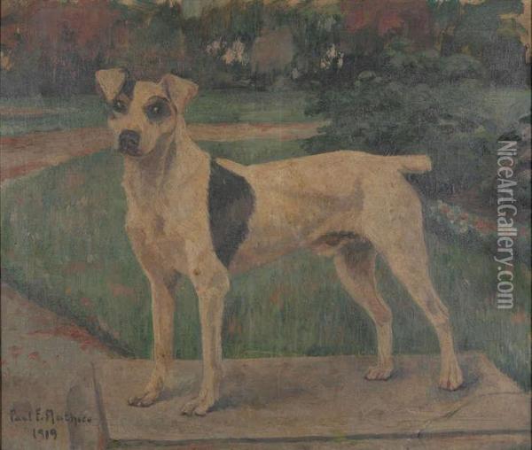 Fox Terrier In Het Park Oil Painting - Paul Mathieu