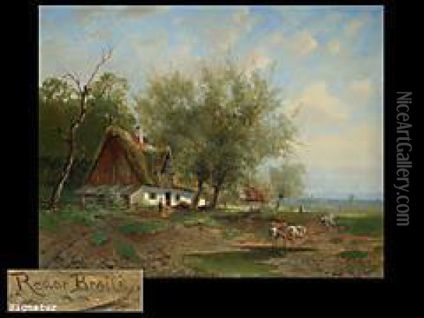 Landschaft Mit Bauernhaus Oil Painting - Franz Reder-Broily