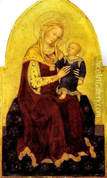 Madonna and Child Enthroned Oil Painting - Gentile Da Fabriano