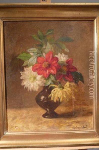 Fleurs Dans Un Vase Oil Painting - Marthe Elisabeth Barbaud-Koch