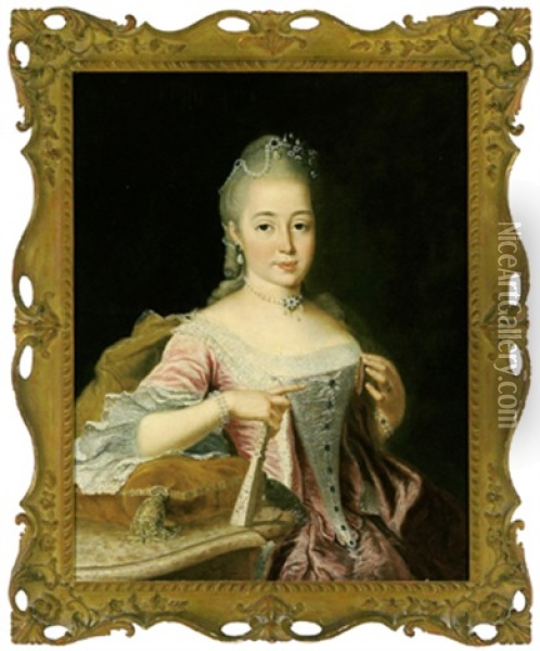 Bildnis Einer Hessisch-darmstadtischen Prinzessin Oil Painting - Johann Ludwig Strecker