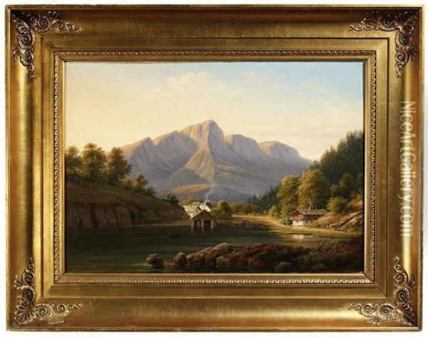 Sommerliche Hochgebirgslandschaft Oil Painting - Frederik Kiaerskou
