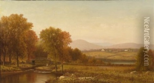 New England Panorama Oil Painting - Charles Wilson Knapp