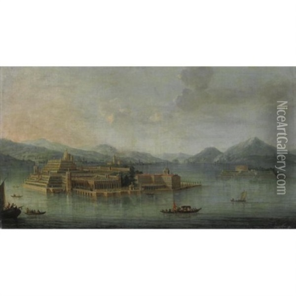 Veduta Dell'isola Bella, Lago Maggiore Oil Painting - Antonio Joli