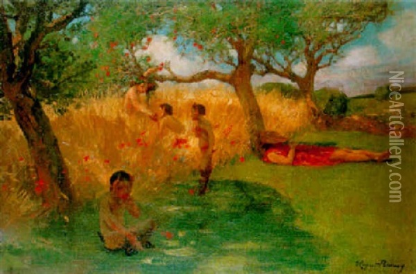 Scene Mythologique Oil Painting - Rupert Bunny