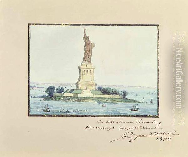 Statue of Liberty, Beldoe Island, New York City Oil Painting - Frederic Auguste Bartholdi