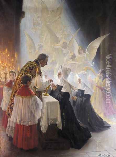 Holy Communion Oil Painting - Angelo Graf von Courten