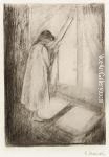 Das Madchen Am Fenster Oil Painting - Edvard Munch