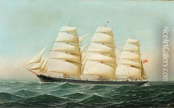 The British Clipper Ship Oil Painting - Antonio Nicolo Gasparo Jacobsen