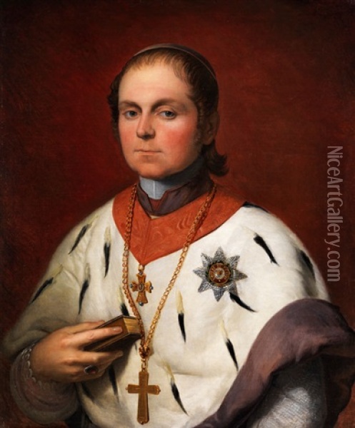 Bildnis Des Eichstatter Bischofs Georg Von Oettel Oil Painting - Giovanni Silvagni
