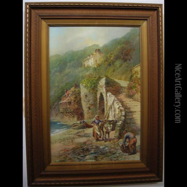 Fisherfolk - Clovelly Oil Painting - Walter Henry Sweet