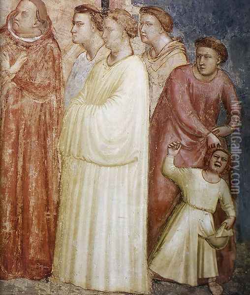 Scenes from the Life of Saint Francis- 2. Renunciation of Wordly Goods (detail) 1325 Oil Painting - Giotto Di Bondone