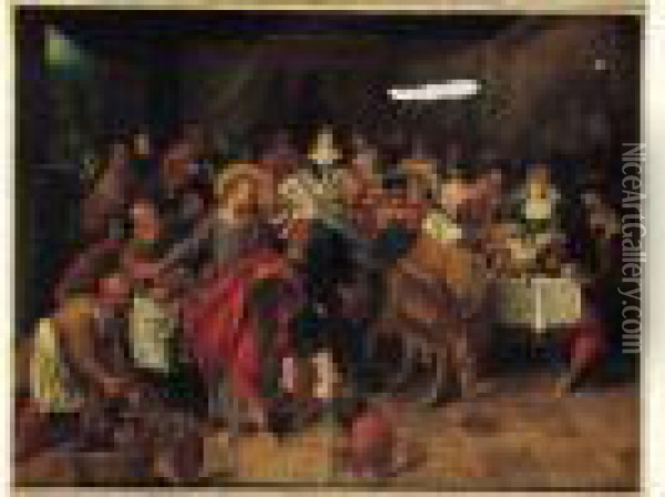 Les Noces De Cana Oil Painting - Louis de Caullery