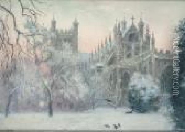 Exeter Cathedral Oil Painting - Claude Marks