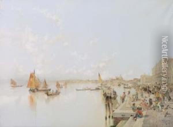 Venezia, In Laguna Oil Painting - Raffaele Mainella