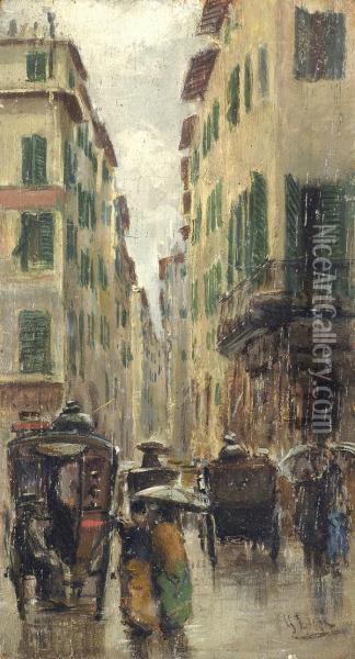 Giornata Di Pioggia Oil Painting - Jean, Giovanni Lessi