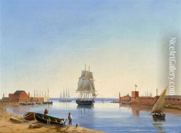 Im Hafen Von Havanna Oil Painting - Fritz Siegfried George Melbye