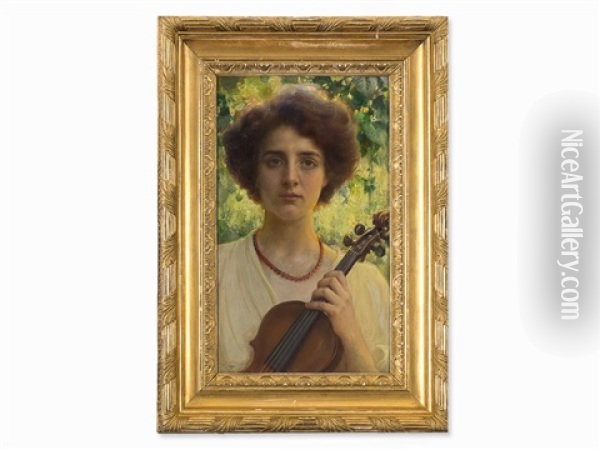 Portrait Herta Offner Oil Painting - Frantisek Dvorak