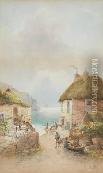 A Fishing Village Oil Painting - John Clarkson Uren