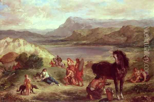 Ovid among the Scythians 1859 Oil Painting - Eugene Delacroix
