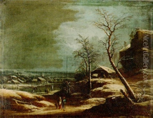 Winterliche Landschaft Oil Painting - Francesco Foschi